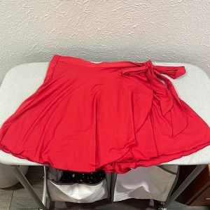 Red SHEIN Strech Wrap Skirt